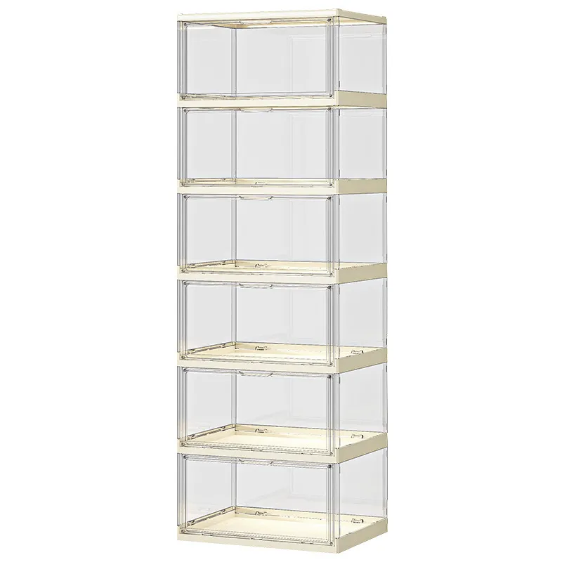 Shoe Box Display - Transparent Acrylic Folding Shoe Cabinet Magnetic