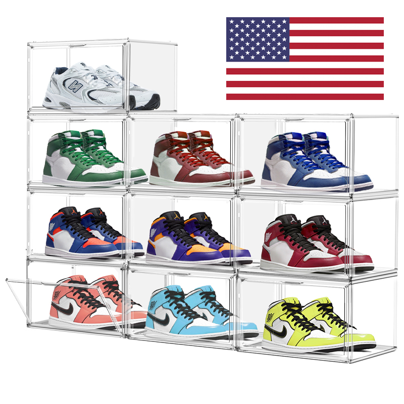 Shoe Box Display - 10pcs Transparent Shoes Display Case Collapsible