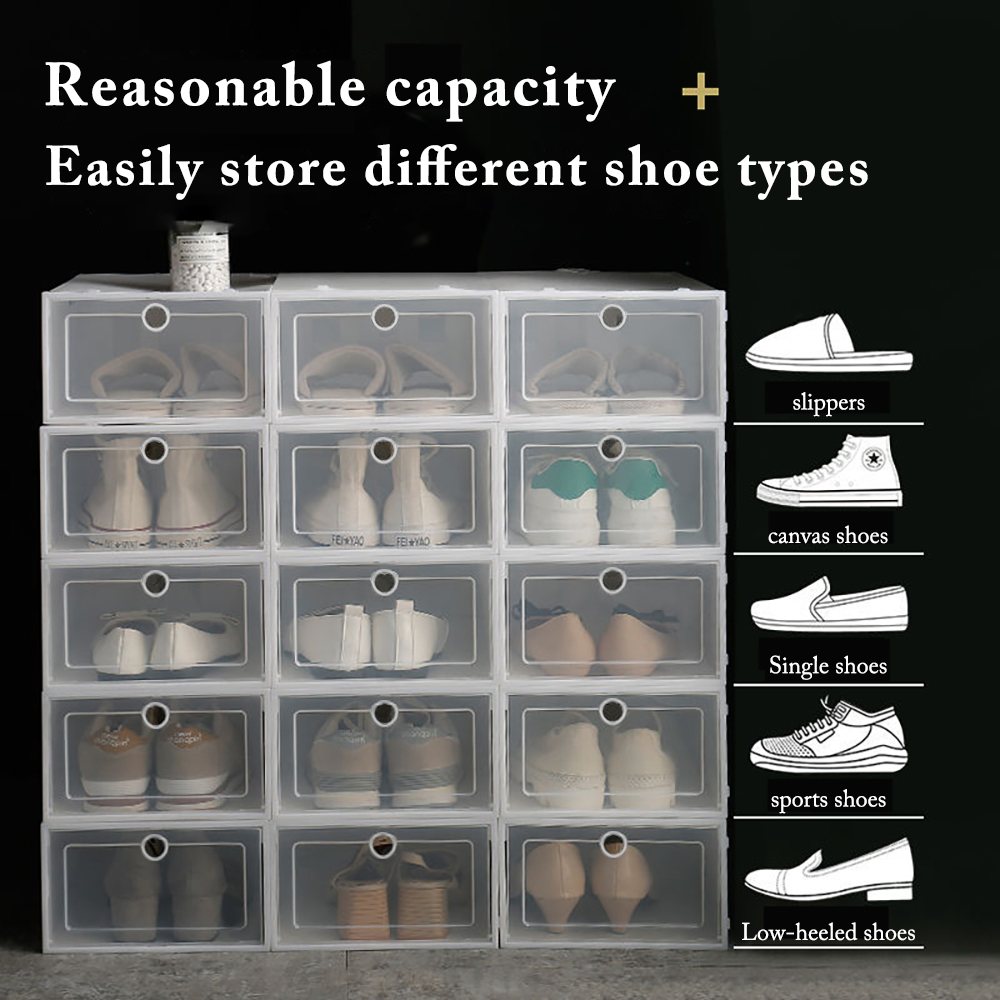 6 Pack Transparent Shoe Box Sh - Shoe Box Display recension och pris