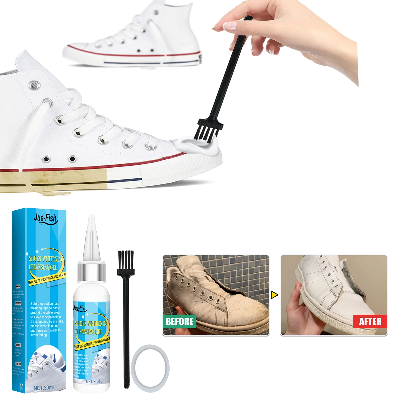 White Shoes Cleaning Gel Stain - Sneaker Cleaning Kit recension och pris