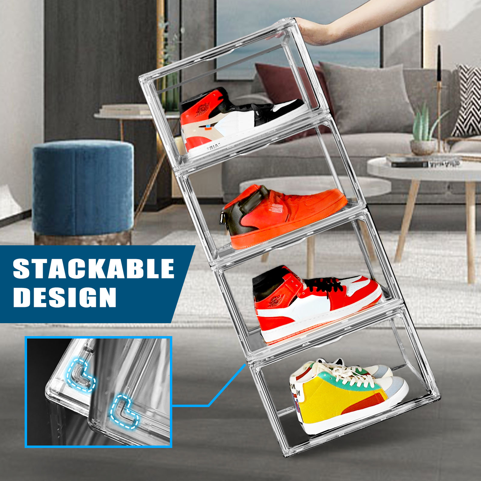 10pcs Transparent Shoes Displa - Shoe Box Display recension och pris